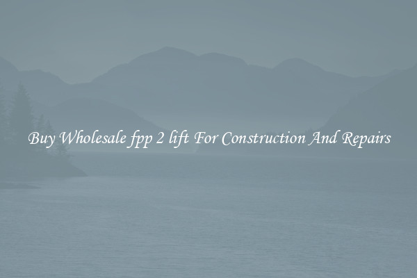 Buy Wholesale fpp 2 lift For Construction And Repairs