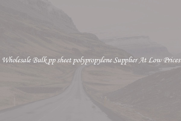 Wholesale Bulk pp sheet polypropylene Supplier At Low Prices
