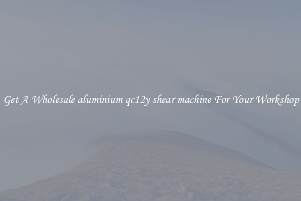 Get A Wholesale aluminium qc12y shear machine For Your Workshop