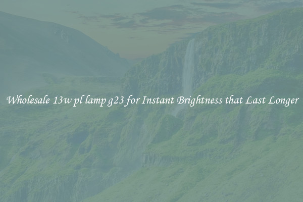 Wholesale 13w pl lamp g23 for Instant Brightness that Last Longer