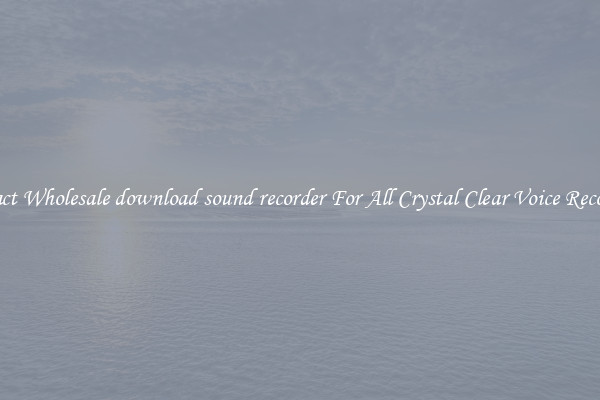 Compact Wholesale download sound recorder For All Crystal Clear Voice Recordings
