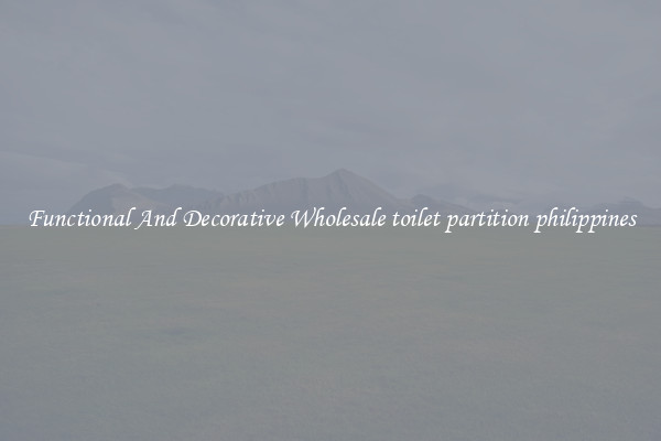 Functional And Decorative Wholesale toilet partition philippines