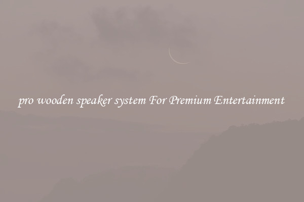 pro wooden speaker system For Premium Entertainment 