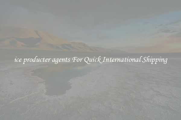 ice producter agents For Quick International Shipping