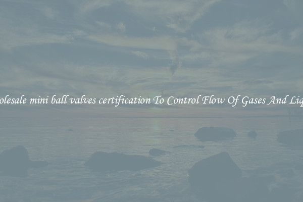 Wholesale mini ball valves certification To Control Flow Of Gases And Liquids